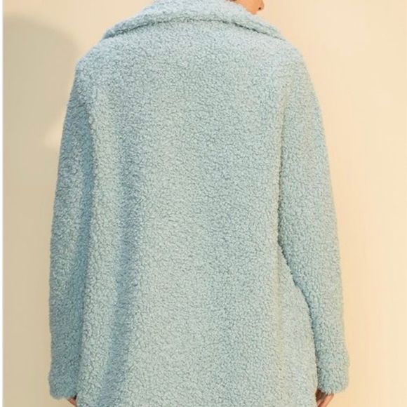 Light Blue Teddy Coat - Picture 6 of 7